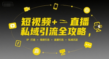 短视频+直播私域引流全攻略，IP打造 +视频引流 +直播引流 +私域沉淀-千帆网赚