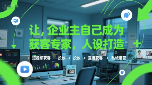 让企业主自己成为获客专家，人设打造+短视频获客+投放+直播获客+私域运营-千帆网赚