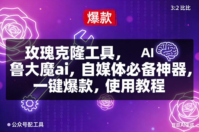 （16855期）玫瑰克隆，鲁大魔ai，自媒体必备神器，一键爆款工具，详细介绍和。使用教程-千帆网赚