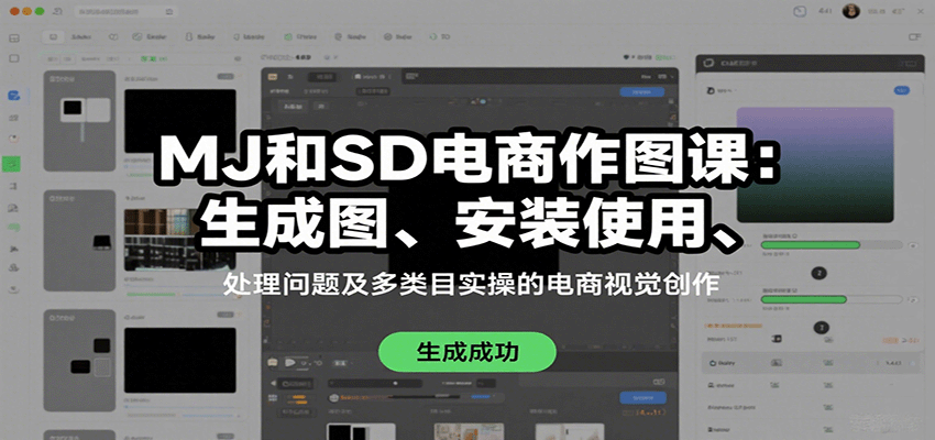 MJ和SD电商作图课：生成图、安装使用、处理问题及多类目实操的电商视觉创作-千帆网赚