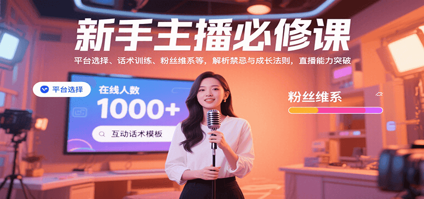 新手主播必修课：平台选择、话术训练、粉丝维系等，解析禁忌与成长法则，突破直播能力-千帆网赚