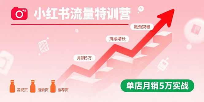 （15936期）小红书流量特训营：突破流量瓶颈，实现店铺持续增长，单店月销5万实战-千帆网赚