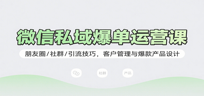 微信私域爆单运营课：朋友圈/社群/引流技巧，客户管理与爆款产品设计-千帆网赚