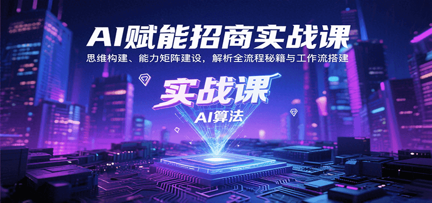 AI赋能招商实战课：思维构建、能力矩阵建设，解析全流程秘籍与工作流搭建-千帆网赚