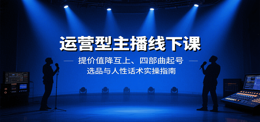 运营型主播线下课：提价值降互上、四部曲起号、选品与人性话术实操指南-千帆网赚