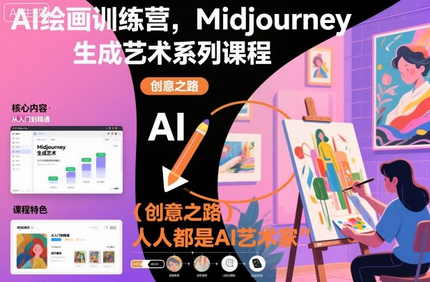 AI绘画训练营，Midjourney生成艺术系列课程，人人都是AI艺术家-千帆网赚