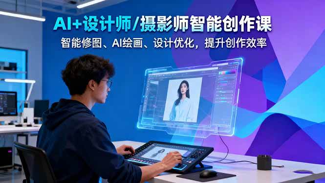 AI+设计师/摄影师智能创作课：智能修图、AI绘画、设计优化，提升创作效率-千帆网赚
