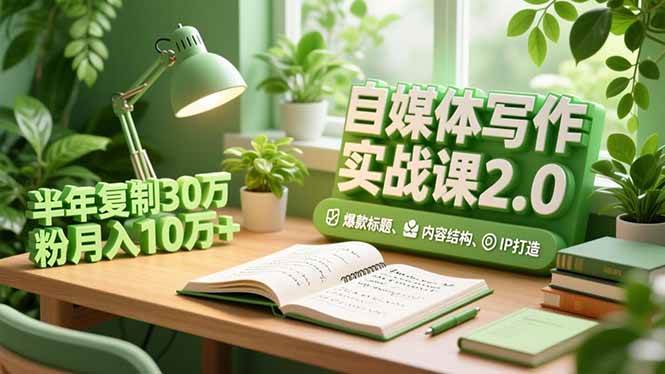 （16734期）自媒体写作实战课2.0，爆款标题、内容结构、IP打造，半年复制30万粉月入10万+-千帆网赚