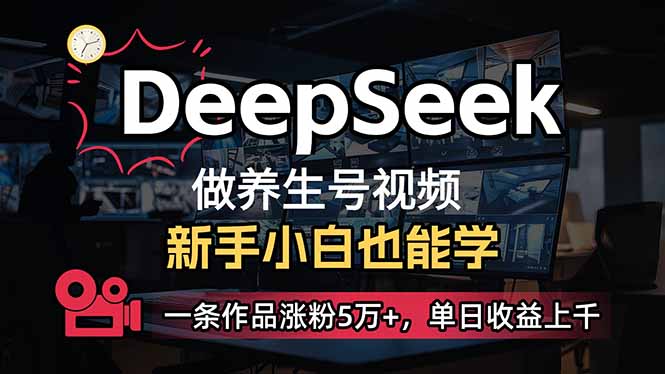 （14270期）小白用DeepSeek做养生号，一条作品涨粉5万+，单日收益上千-千帆网赚