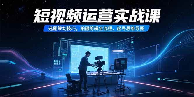 （15375期）短视频运营实战课，选题策划技巧，拍摄剪辑全流程，起号思维导图-千帆网赚