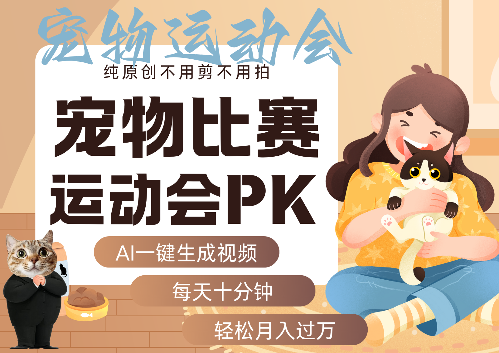 AI萌宠运动员跳水 射击 篮球 足球比赛 每天十分钟 附详细提示词文案库 代替做…-千帆网赚