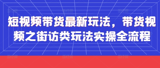短视频带货最新玩法，带货视频之街访类玩法实操全流程-千帆网赚
