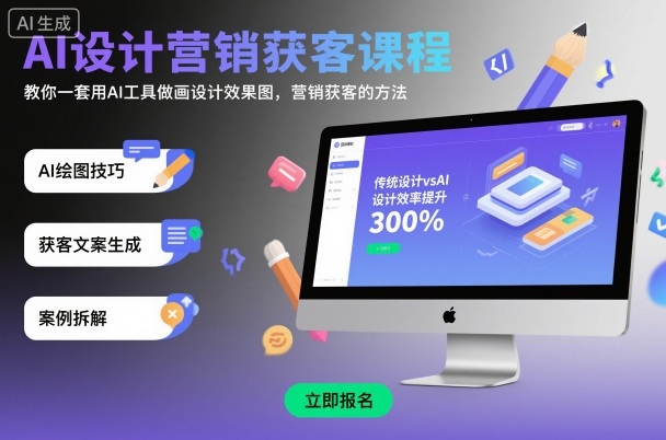 AI设计营销获客课程，教你一套用AI工具做画设计效果图，营销获客的方法-千帆网赚