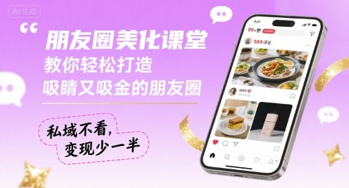 朋友圈美化课堂，教你轻松打造，吸睛又吸金的朋友圈，私域不看，变现少一半-千帆网赚