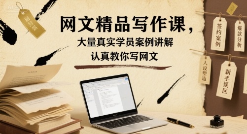 网文精品写作课，大量真实学员案例讲解，认真教你写网文-千帆网赚