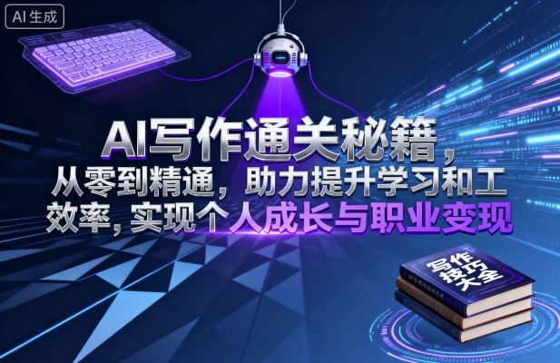 AI写作通关秘籍，从零到精通，助力提升学习和工作效率，实现个人成长与职业变现-千帆网赚