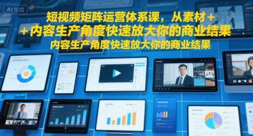 短视频矩阵运营体系课，从素材+内容生产角度快速放大你的商业结果-千帆网赚