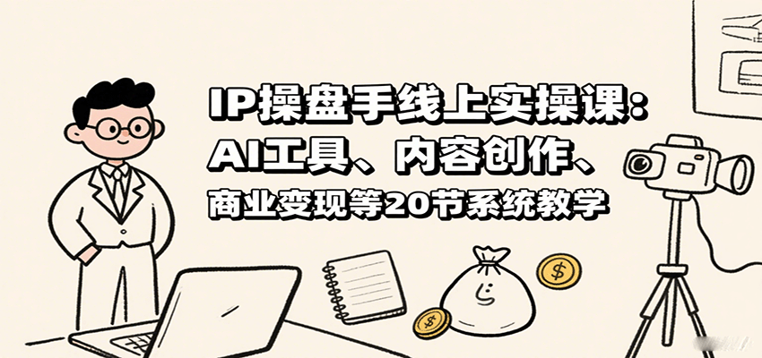 IP操盘手线上实操课：AI工具、内容创作、商业变现等20节系统教学-千帆网赚