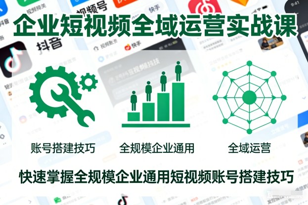 企业短视频全域运营实战课，快速掌握全规模企业通用短视频账号搭建技巧-千帆网赚