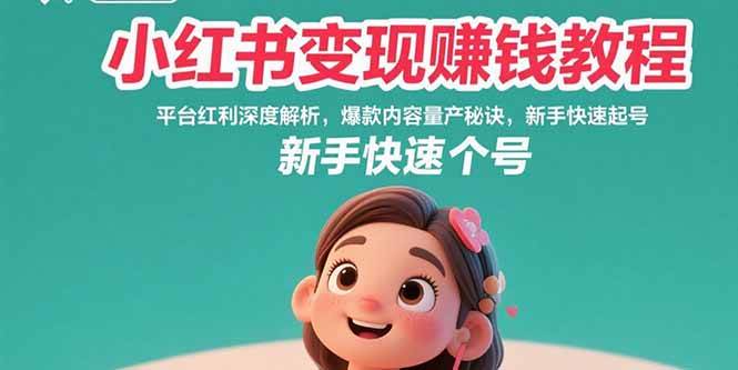 （15559期）小红书变现赚钱教程：平台红利深度解析，爆款内容量产秘诀，新手快速起号-千帆网赚