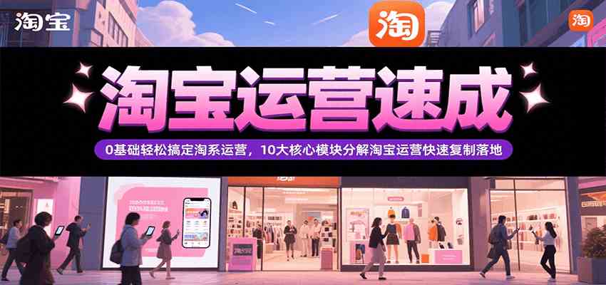 淘宝运营速成，0基础轻松搞定网店运营，10大核心模块分解快速复制落地（更新）-千帆网赚