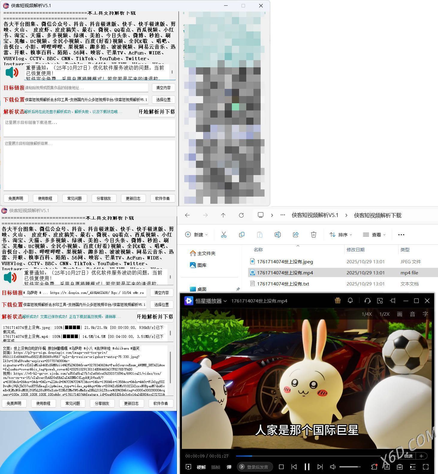 侠客多平台短视频解析去水印工具 V5.1-千帆网赚