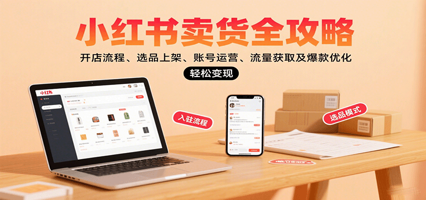 小红书卖货全攻略：开店流程、选品上架、账号运营、流量获取及爆款优化，轻松变现-千帆网赚