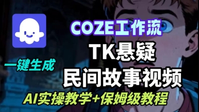 Coze扣子工作流一键生成TK悬疑民间故事视频，AI实操教学+保姆级教程-千帆网赚