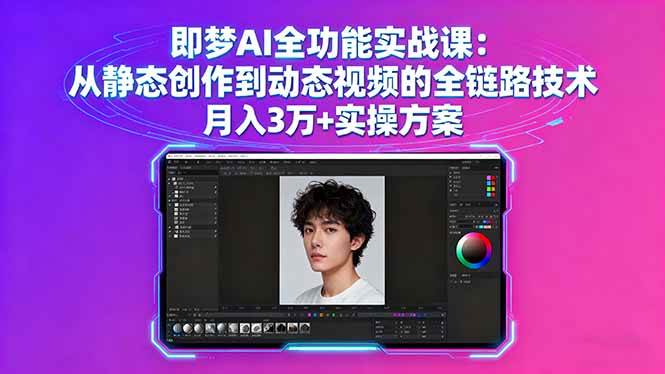 （16053期）即梦AI全功能实战课：从静态创作到动态视频的全链路技术 月入3万+实操方案-千帆网赚