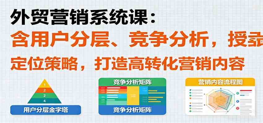 外贸营销系统课：含用户分层、竞争分析，授卖品、定位策略，打造高转化营销内容-千帆网赚