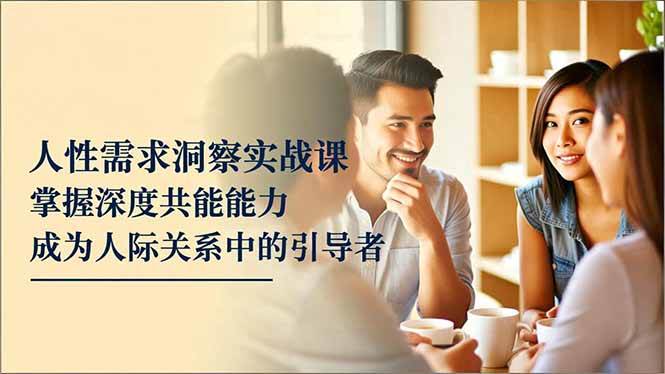 （16683期）人性需求洞察实战课，掌握深度共感能力，成为人际关系中的引导者-千帆网赚