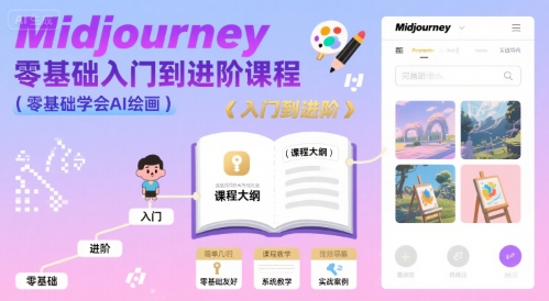 midjourney零基础入门到进阶课程，零基础学会AI绘画-千帆网赚