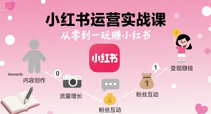 小红书运营实战课，从零到一玩賺小红书-千帆网赚