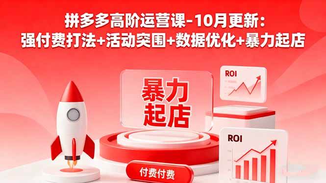 （16366期）拼多多高阶运营课-10月更新：强付费打法+活动突围+数据优化+暴力起店-千帆网赚