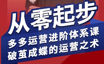 拼多多运营进阶系统课，从零起步，多多运营进阶体系课，破茧成蝶的运营之术-千帆网赚