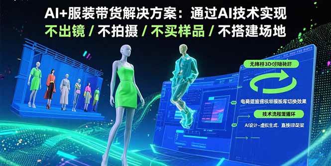 （15728期）AI+服装带货解决方案：通过AI技术实现 不出镜/不拍摄/不买样品/不搭建场地-千帆网赚