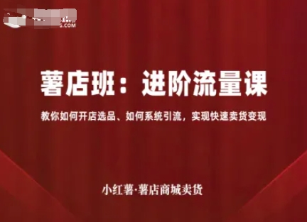 小红薯薯店商城卖货，进阶流量课，教你如何开店选品、如何系统引流，实现快速卖货变现-千帆网赚