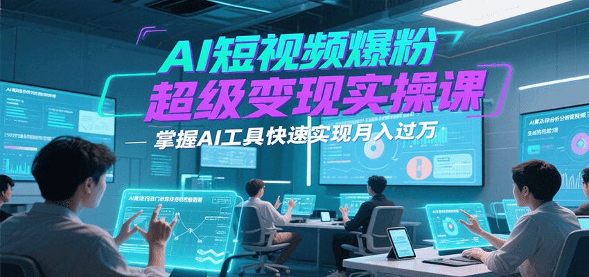 AI短视频爆粉超级变现实操课，掌握AI工具快速实现月入过万-千帆网赚