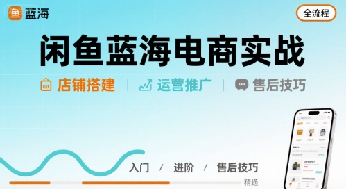 闲鱼蓝海电商实战，店铺搭建运营售后全流程-千帆网赚