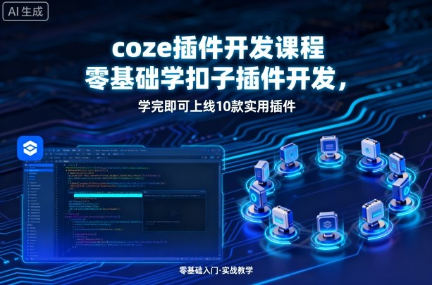 coze插件开发课程，零基础学扣子插件开发，学完即可上线10款实用插件-千帆网赚