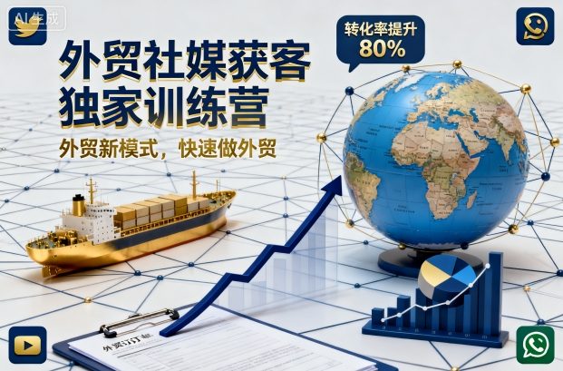 外贸社媒获客独家训练营，外贸新模式，快速做外贸-千帆网赚