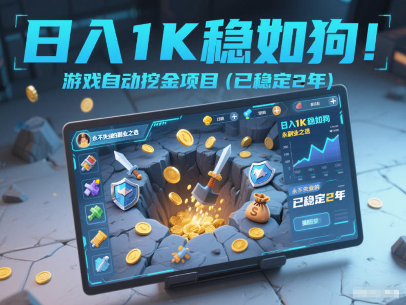 日入1K稳如狗！游戏自动挖金项目（已稳定2年），永不失业的副业之选【揭秘】-千帆网赚