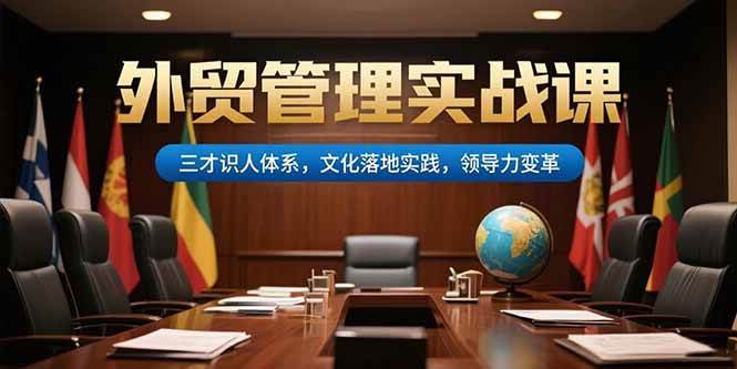 （15380期）外贸管理实战课，三才识人体系，文化落地实践，领导力变革-千帆网赚