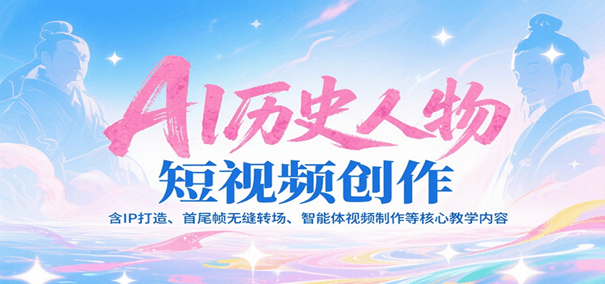 AI历史人物短视频创作，含IP打造、首尾帧无缝转场、智能体视频制作等核心教学内容-千帆网赚
