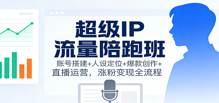 超级IP流量陪跑班：账号搭建+人设定位+爆款创作+直播运营，涨粉变现全流程-千帆网赚