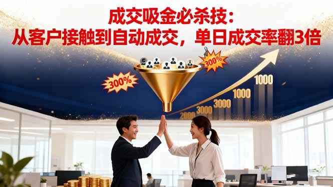 （16432期）吸金成交营销必杀技：从客户接触到自动成交，单日成交率翻3倍-千帆网赚