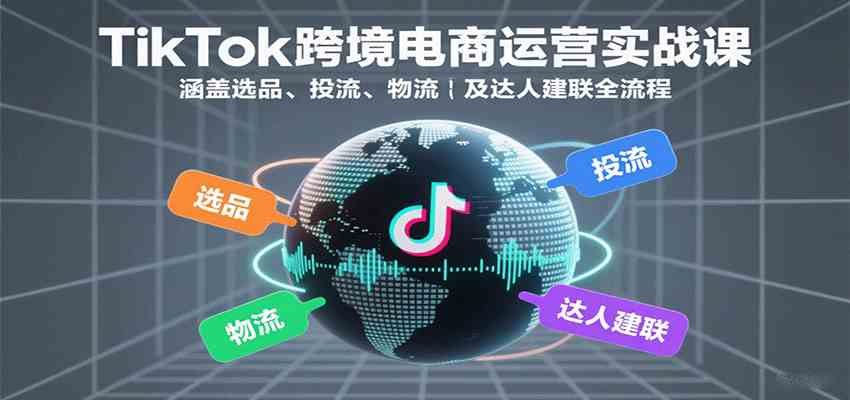TikTok跨境电商运营实战课：涵盖选品、投流、物流及达人建联全流程-千帆网赚