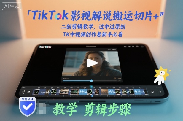 TikTok影视解说搬运切片+二创剪辑教学，过中过原创，TK中视频创作者新手必看-千帆网赚