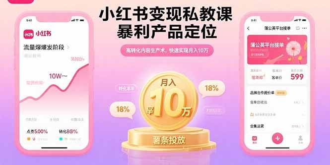 （15859期）小红书变现私教课，暴利产品定位，高转化内容生产术，快速实现月入10万-千帆网赚