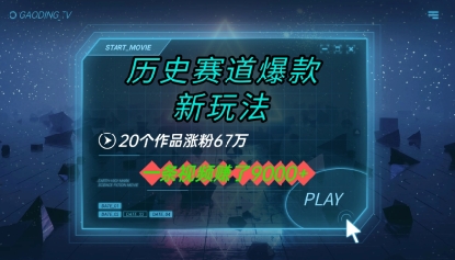 20个作品涨粉67W，一条视频收益1k+，历史赛道爆款新玩法-千帆网赚
